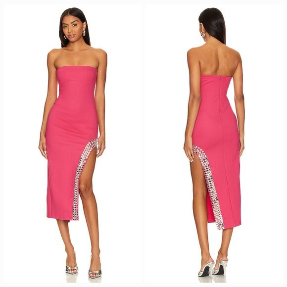 NBD Dresses & Skirts - NBD Amaara Midi Dress in Fuchsia Medium